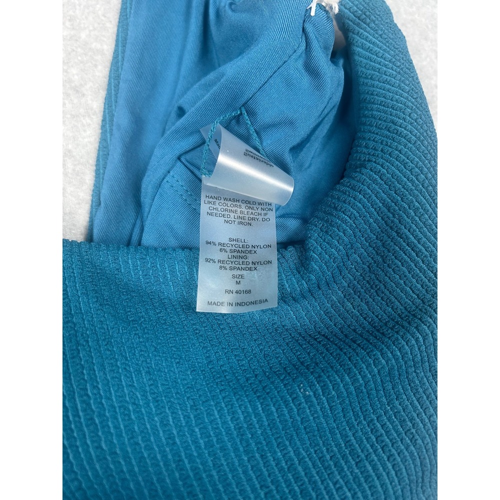 Vitamin A Reese One Piece Swimsuit EcoRib Scoop Back Teal High Cut Size M NWT - Picture 4 of 5
